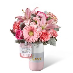 The FTD Sweet Baby Girl Bouquet from Victor Mathis Florist in Louisville, KY